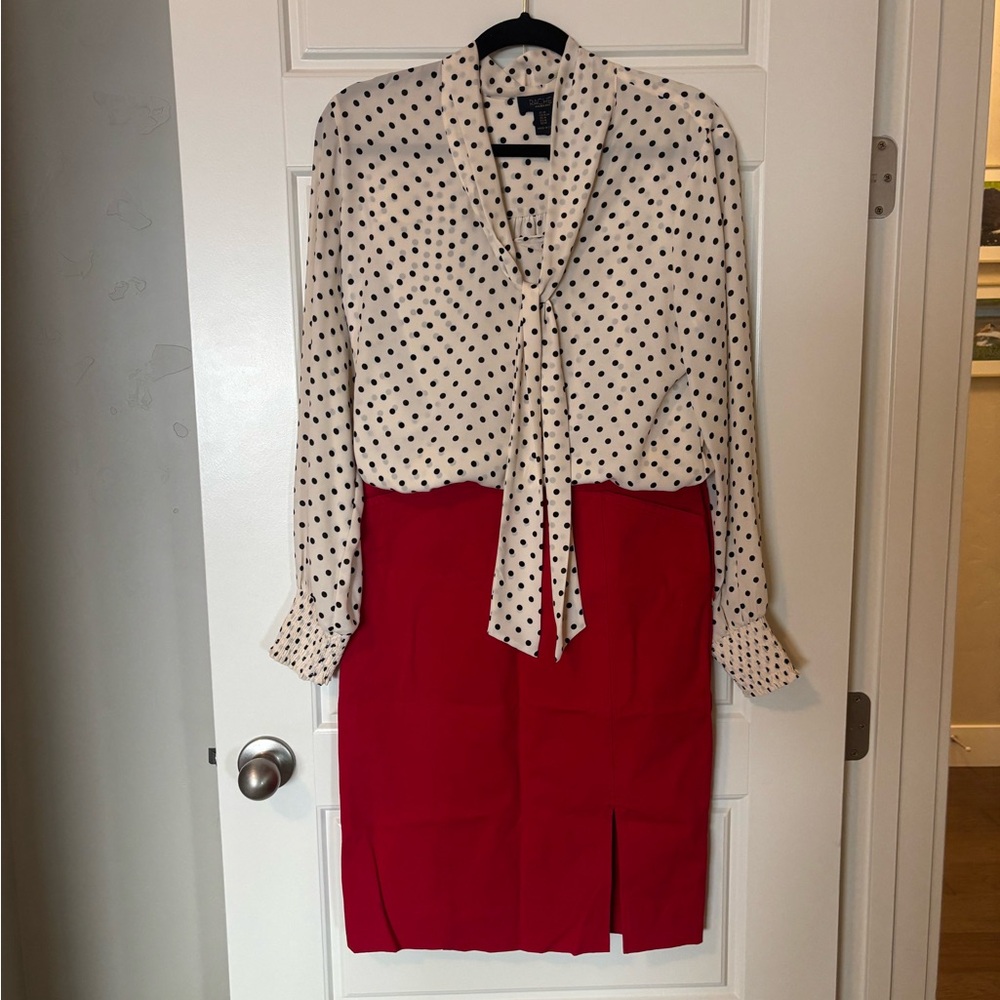 Like new RACHEL Roy  Cream and Black Polka Dot Blouse